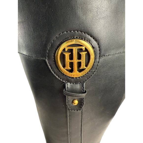 Tommy Hilfiger ILIA 2 Women's 5.5 M Wide Calf Black Side Zip Knee High Boots NIB - Picture 2 of 14